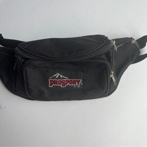 Vintage ProSport Lightweight Black Fanny Pack 5 Pockets, 1 Pouch Y2K 90's EUC